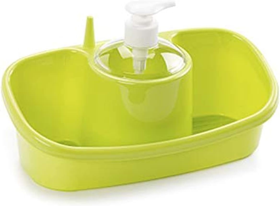 PlasticForte Plastic Forte 3 In 1 Soap Dispensing And Sponge Holder - 250ml