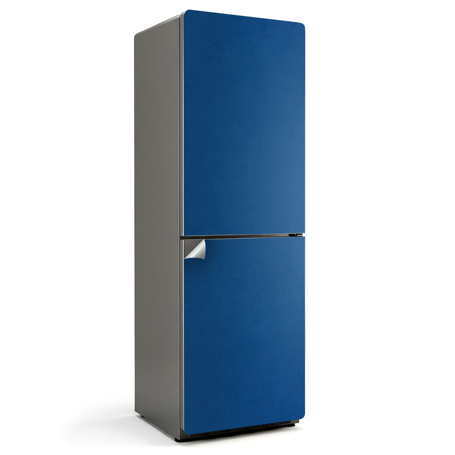 Sticker frigo bleu 60x180 cm pour masquer les rayures de la porte
