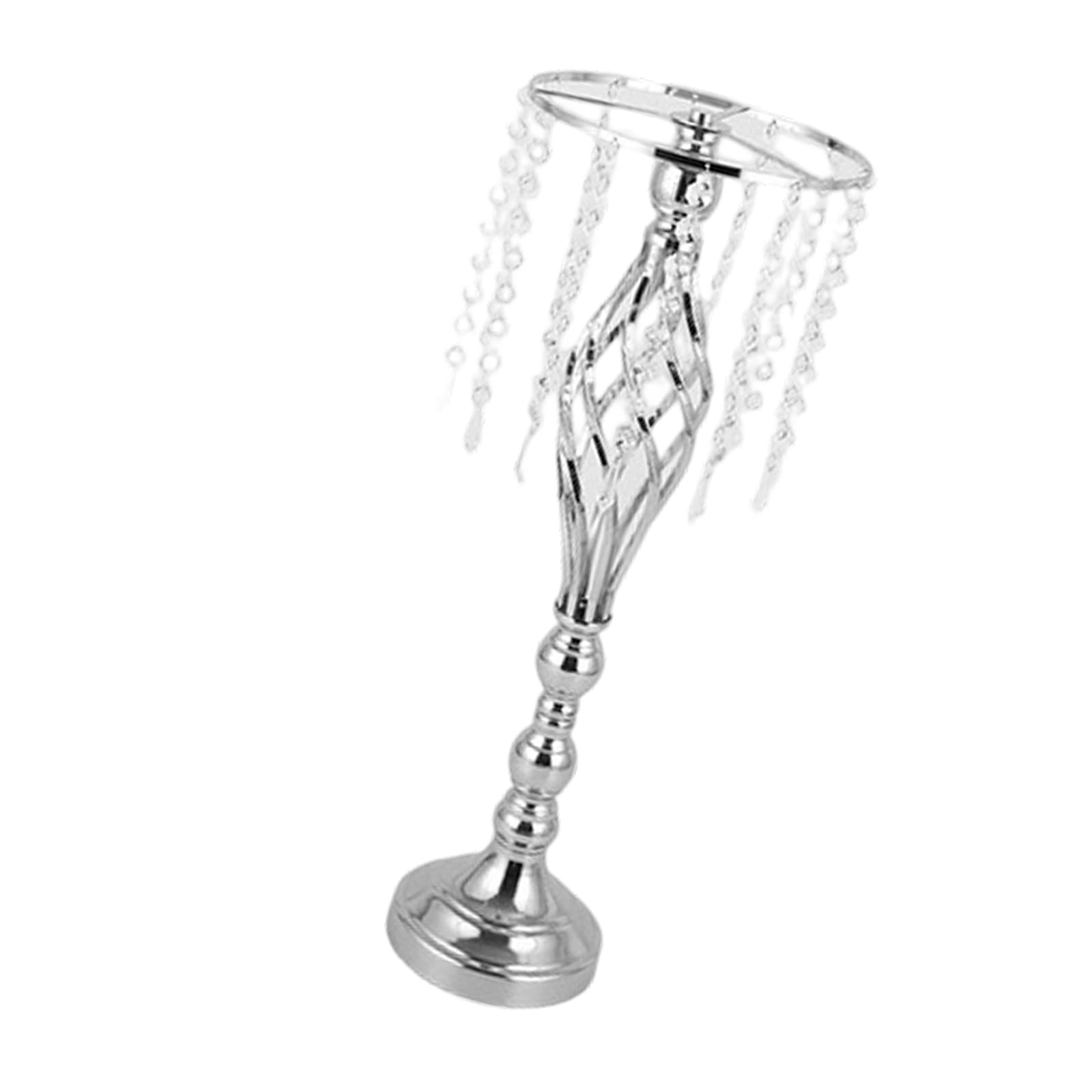 Support de fleurs en métal et cristal pour centres de table de mariage chic