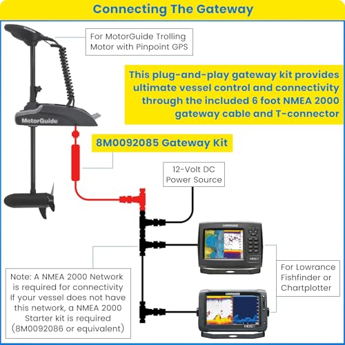 Image of E-cowlboy 8M0092085 Xi Series Pinpoint GPS Gateway Kit for Xi3 and Xi5 Trolling Motors Sonar GPS Integration T-Connector, Black