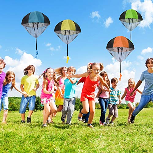 Fallschirm Spielzeug Kinder, funvce 4 Stück Fallschirmspringer Kleines Spielzeug, Hand Wurfspiel Outdoor Flugspielzeug, Party Mitgebsel Kindergeburtstag, Wurf Parachute Spiele für Draußen