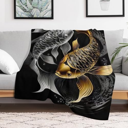 Couverture douce flannel poisson : la solution anti-frissons compacte pour lit et voyage - 3