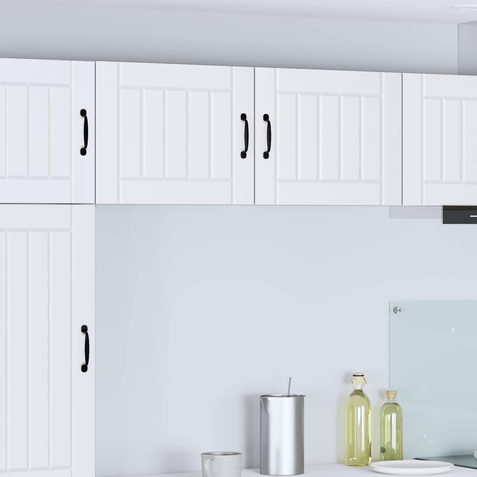Wandschrank Lucca Weiß aus Holzwerkstoff 50 x 31 x 40 cm mit 2 Regalen und 1 Tür, vielseitiger Küchenschrank für Stauraum, Aufbewahrung und Moderne Küchenorganisation