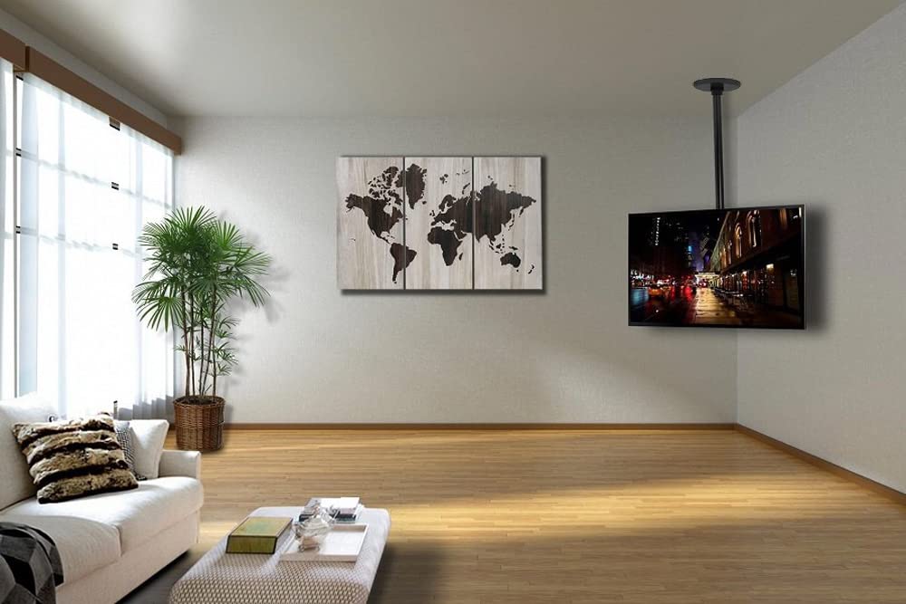 Techly 102345 Staffa telescopica per Installazione TV LED/LCD a soffitto Nero