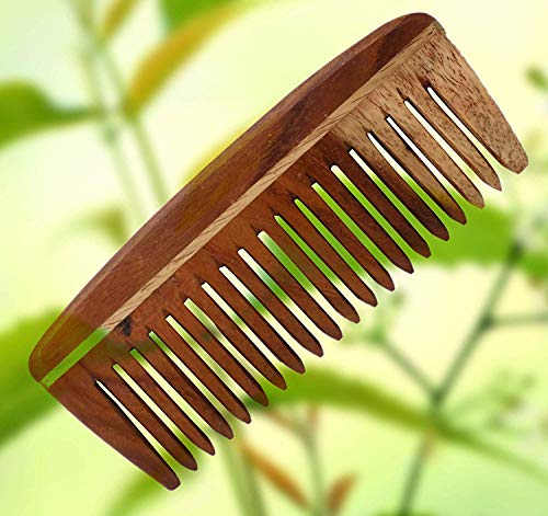 Image of Ekan 100% Natural Handmade Neem Wood Comb For Control Hair Fall And Hair Regrowth For Men And Women Pack Of 1 (Neem wood Comb Model no -8)