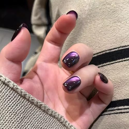Esmalte de uñas gel imán ojo de gato purpura miniatura 5