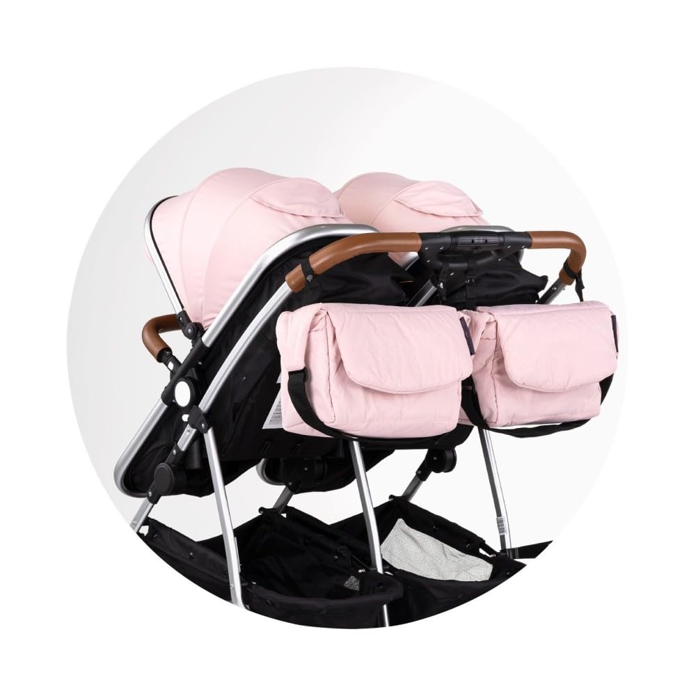 DUO SMART Cochecito para gemelos o niños de edades cercanas ancho 79 cm Rosa sin cosy
