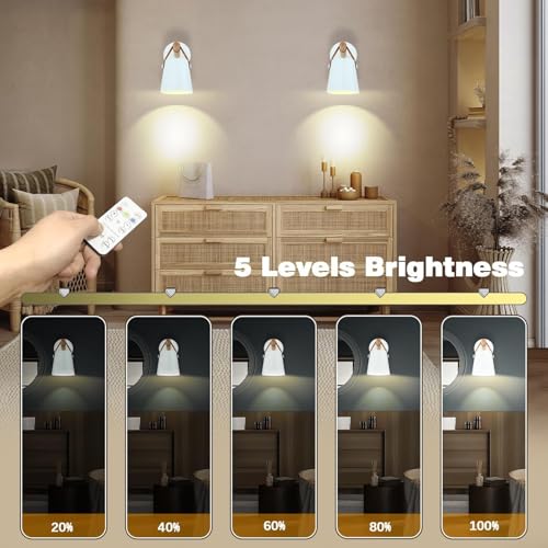 Lámpara de pared LED recargable con mando a distancia y brillo regulable en color negro 2