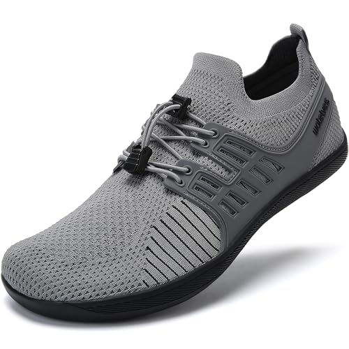 WateLves Zapatos de agua anchos para mujer y hombre, zapatos para diabéticos, zapatos para caminar en la playa, Gris, 9.5 Wide Women/8 Wide Men