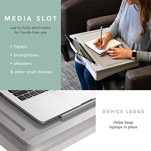 Rossie Home Storage Lap Desk With Sliding Lid - Calming Gray - Fits Up To 17.3 Inch Laptops - Style No. 71005 #TOP3