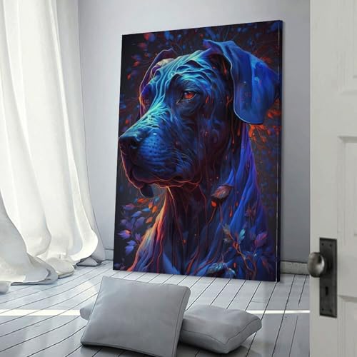 Décoration murale dogue allemand pour égayer un couloir ou des murs vides