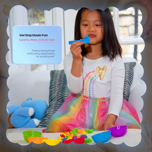 Image of Montessori Sorting Toy for Toddlers- Fine Motor Skills, Sensory Bin & Preschool Learning Toys, Color Sorting Toys for Kids 3-5 Years, Learning Activities and Early Educational Toy
