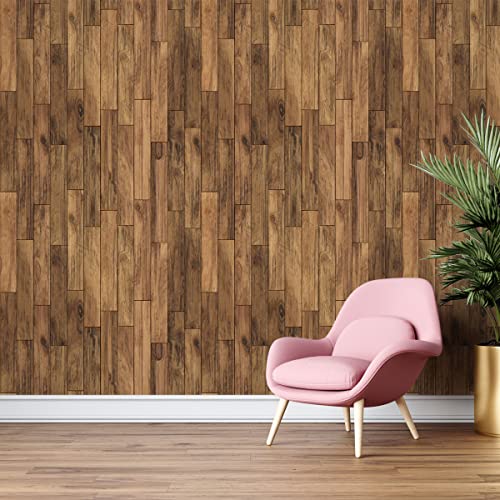 Image of DWELLSINDIA Vertical Wooden Bricks Self Adhesive Wallpaper Peel & Stick, Waterproof, Scratch Resistant, Laminated (41cm x 244cm, Vertical Wooden Bricks)