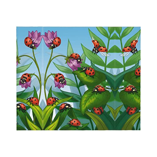Couverture en flanelle Ladybug plaid canapé microfibre super douce