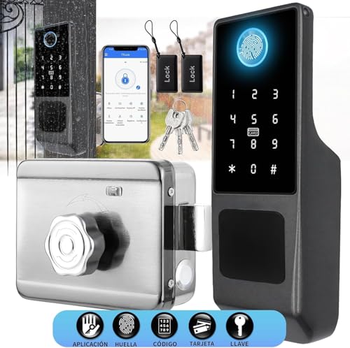 Lista de Chapa Electrica para Puerta disponible en línea para comprar. 43 LOKOOY Cerradura inteligente, cerradura inteligente electrónica 5 en 1-huella digital, contraseña, TTLOCK APP, llave física, tarjeta RF, cerradura inteligente impermeable para...