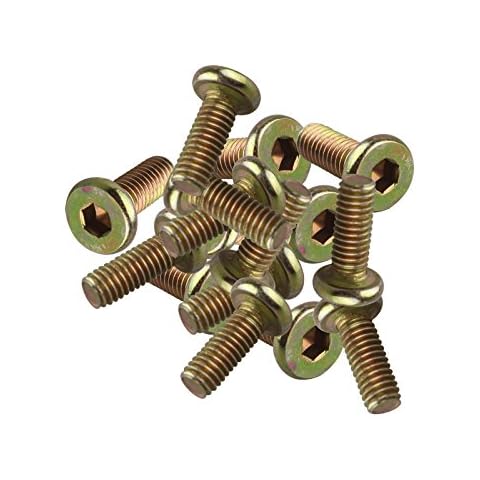 HALJIA 20pcs M6 x 15mm Screws Flat Hex Socket Head Hexagon Furniture Bolts Connector Fastener Cover