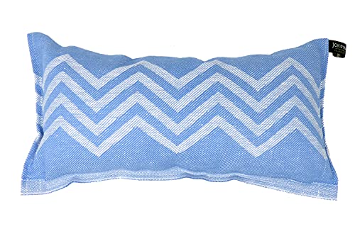 Jokipiin | 1 cojín favorito Peak, sauna, playa, hamaca, lino y algodón, fabricado en Finlandia (azul fresco/blanco) Cover