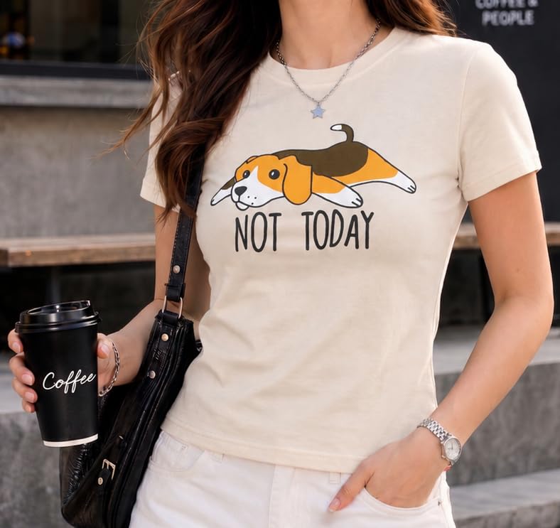 Image of Preneum Women's Graphic Printed T-Shirt, Round Neck Half Sleeve Casual Slim Fit Cotton Blend Tee, College, Office & Travel