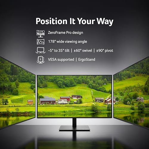Image of Acer B277U G 27 Inch WQHD 2560x1440 IPS Monitor | USB-C 90W Docking, RJ45 LAN, HDMI 2.0 + DP 1.4 | 120Hz AdaptiveSync HDR10 | ErgoStand Tilt /Swivel /Pivot /Height | Eye Care | TCO /EPEAT Gold I Speakers