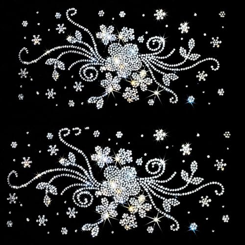 3pcs Floral Rhinestone Iron-On Patch – Elegant Flower...