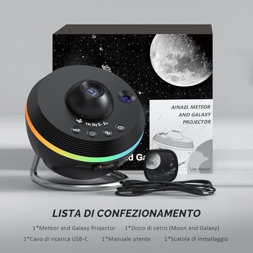 Projecteur de galaxie et météore avec 6 disques le cadeau idéal pour Noël