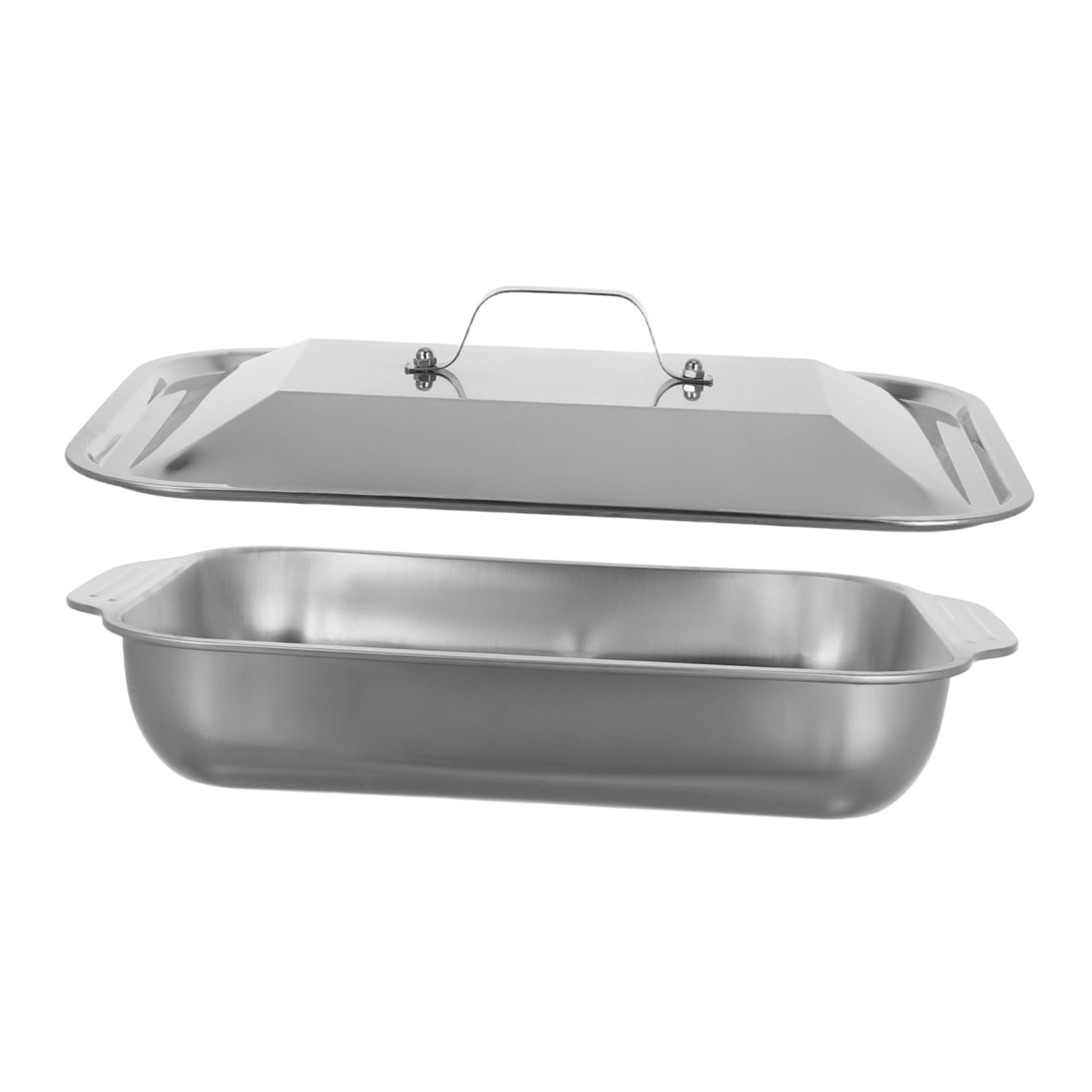 1 Set Stainless Steel Grilled Fish Plate Grill Roasting Pan Rectangular Food Tray Baking Tray Deep Grilled Fish Oven Tray for Steam Cookie Baking Tray Barbecue Accessories Silver