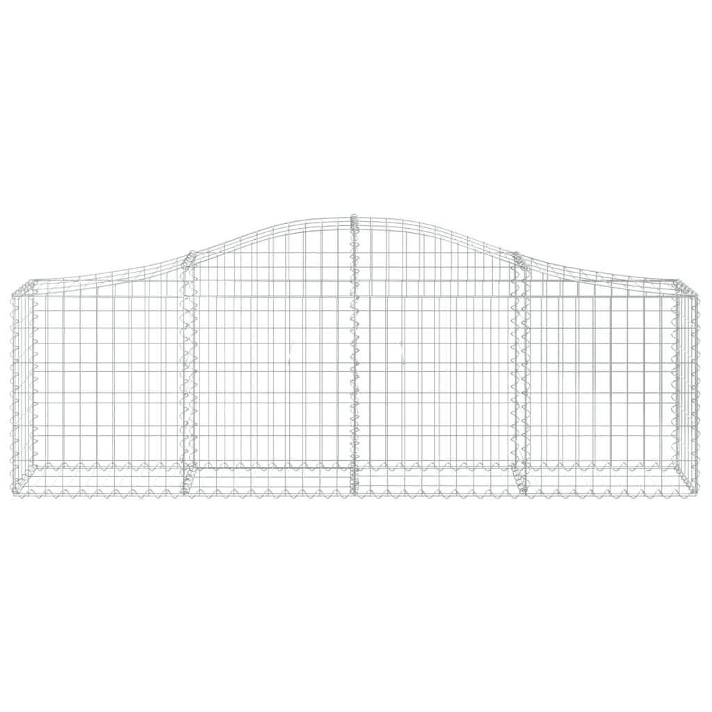 Juego de 18 gaviones de arco alto, 200 x 30 x 60 – 80 cm, hierro