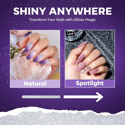 Image of modelones Nail Polish Set 6 Colors Red Nude Gold Glitter Min Nail Polish Set Quick Dry Diamond Silver Sparkle Winter Nail Polish Manicure DIY Nail Art Salon Home Gift for Women Girl