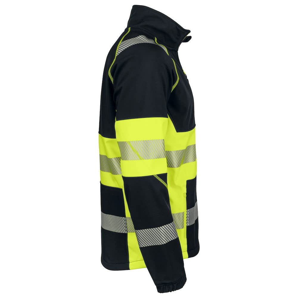 6443 - Chaqueta softshell con rayas reflectantes segmentadas EN 20471, chaqueta de protección de advertencia clase 1