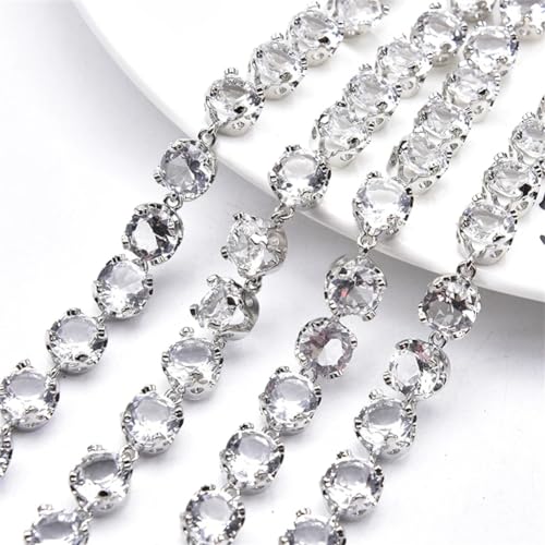 Chaîne à griffes strass 8mm cristal de 90 cm pour couture et création de collier - 3
