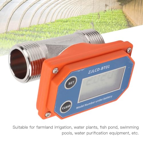 Misuratore di Portata D'acqua Digitale Sensore di Flusso in Acciaio Inossidabile Misuratore di Portata D'acqua a Resistenza Agli Alcali Acidi per Irrigazione di Terreni Agricoli con Tubo Giardino