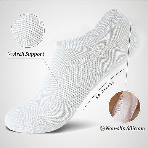 No Show Socks Women Low Cut Invisible Liner Non slip Athletic Boat Socks 6 Pairs3