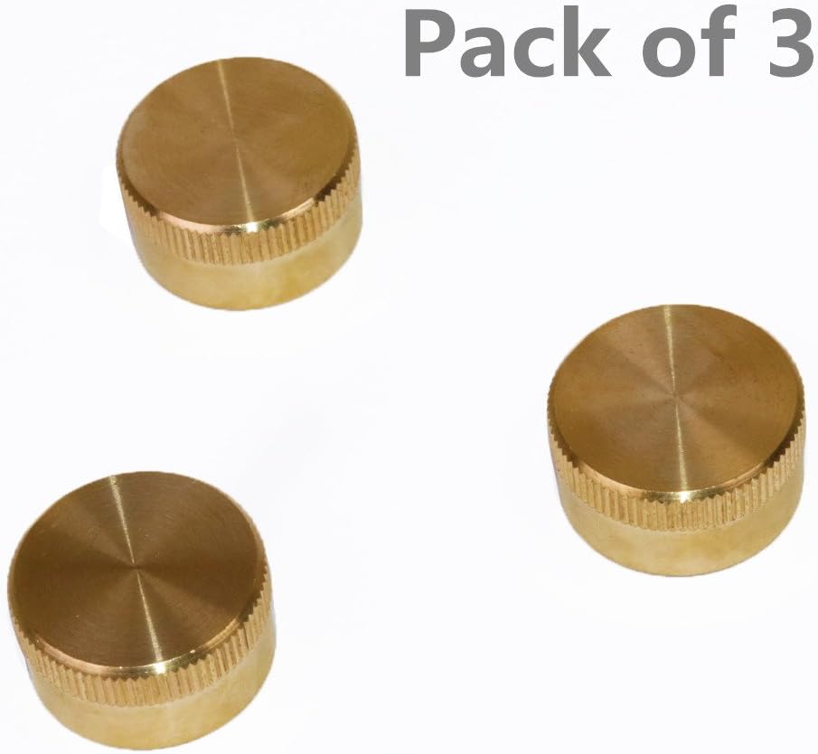 DOZYANT Pack of 3 Solid Brass Refill 1 LB Propane Bottle Cap Gas Tank Cylinder Sealed Cap - 3 pcs