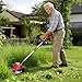 WILIBUT Electric Weed Wacker with Wheel, 3-in-1 Brushless Brush Cutter/String Trimmer/Grass Trimmer/Lawn Mower, 9