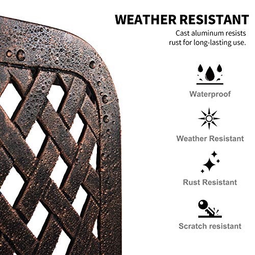 HOMEFUN-Outdoor-Side-Table-Small-Cast-Aluminum-Metal-End-Table-for-Outside-Patio-Furniture-Bronze HOMEFUN Outdoor Side Table Small Cast Aluminum Metal End Table for Outside Patio Furniture Bronze