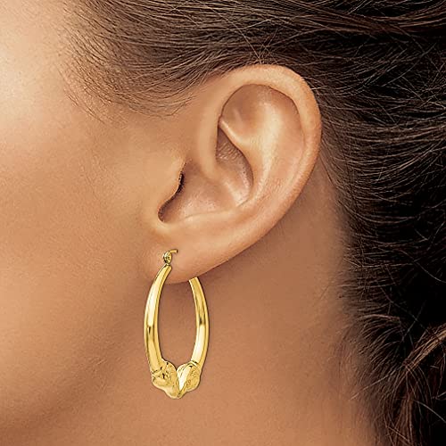 14K Yellow Gold Ram Hoop Earrings Animal Fine Jewelry For Women Gifts For Her #TOP2