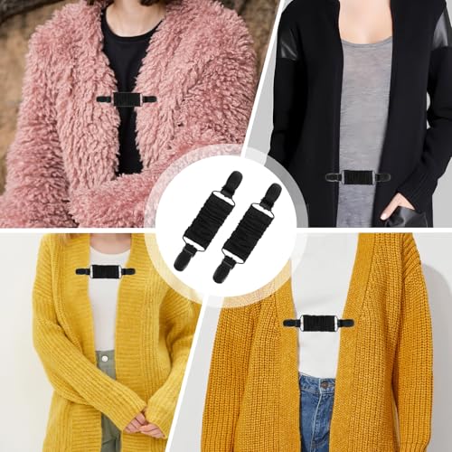 Image of JIEYAO 2Pcs Dress Clips Back Cinch,Sweater Clip for Women Waist Cincher Clip Retro Cardigan Collar Clips for Tightening Cloth