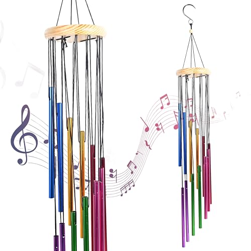 Image of ZAICUS Multicolor Wind Chime, Windchime for Balcony, Garden, Patio - Home Decor Items (12 Tubes) Chimes for Home Positive Energy Metal Wind Chimes - Home Decor Items Stylish - Housewarming Gifts
