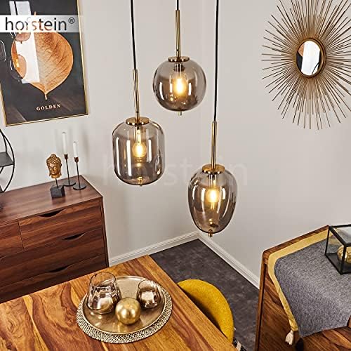Suspension Hofstein Verre Fumé – Lampe Lustre Moderne Pour Salon, Séjour (1 à 3 Lumières)