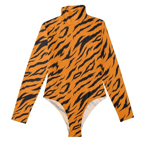 Women's Long Sleeve Bodysuit Turtleneck Leotard Top Bodycon Jumpsuit