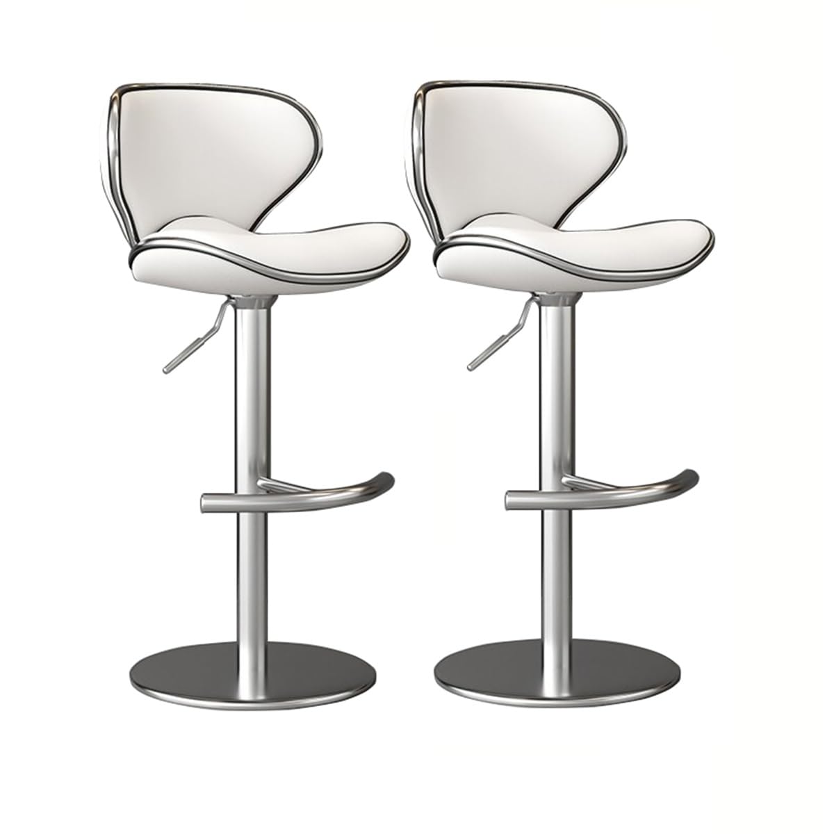 Tabouret de bar pivotant en cuir lot de 2 réglable 60-80 cm pour cuisine