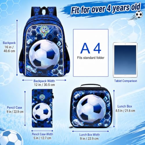 Image of 3PCS Dinosaur Backpack for Boys, 16 Inch Kids Water Resistant Preschool Elementary Kindergarten Bookbags and Lunch Box | Kids