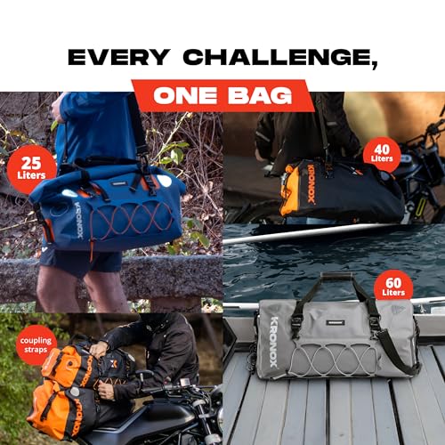 image for KRONOX Motorcycle Duffel Bag Waterproof, 25L Blue – Durable Motorcyc