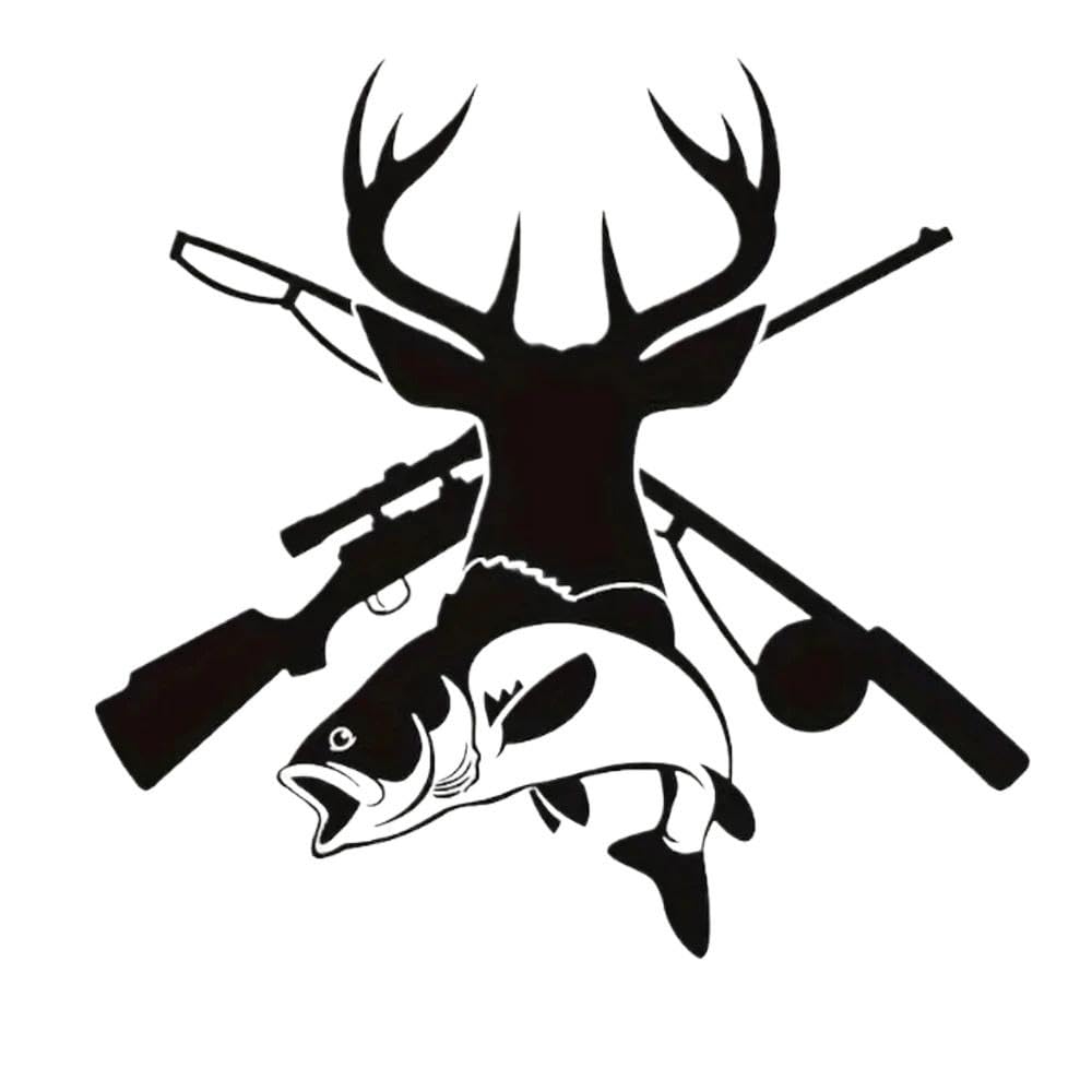 Hunting Deer Head Fishing Car Sticker for Laptop Wall Window Sticker for Car