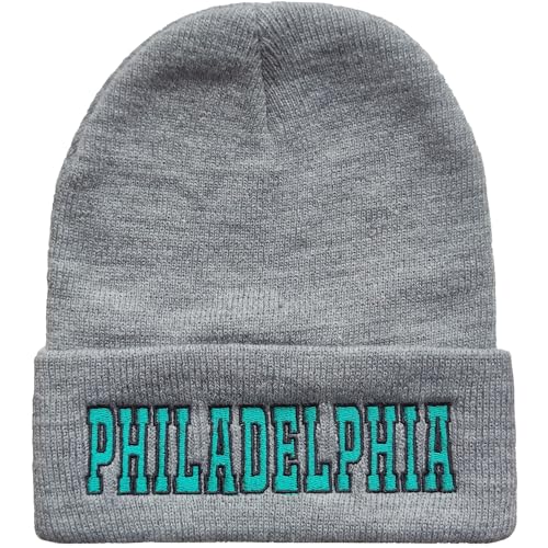Zihogrc Gorro de malha bordado para fãs de futebol masculino e feminino, Philadelphia G, Tamanho �ni