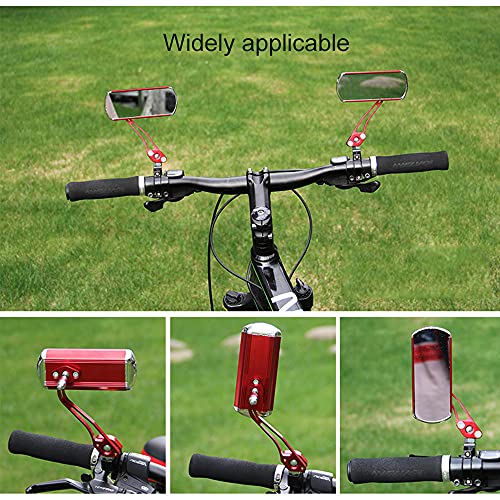 Bike Mirrors Handlebar Rearview Mirror, Bicycle Mirrors for Handlebars 2 pack, Bike Mirrors for Handlebar for Electric Bike, Mountain Bike, and Fixed Gear Bike (Red)