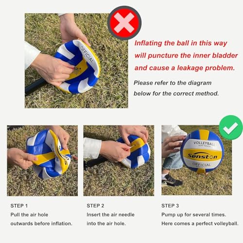 Image of Senston Official Size 5 Volleyball for Adults & Youth Includes Air Pump