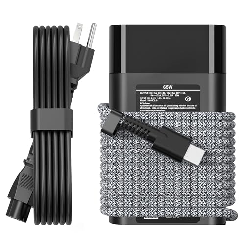 LHYSFIY Slim 65W USB C Laptop Charger for HP Spectre X360, Chromebook, Envy, EliteBook x360, Elite x2, Pavilion, Omnibook, ProBook, ZBook, Travel AC Power Adapter Cord Supply