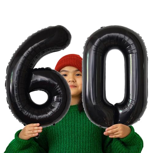 Image of Number Balloons Black Party Balloon - Giant Number 10 Balloon, 40 Inch Large Balloon for Birthday Decorations, Black Party Supplies for Men Women