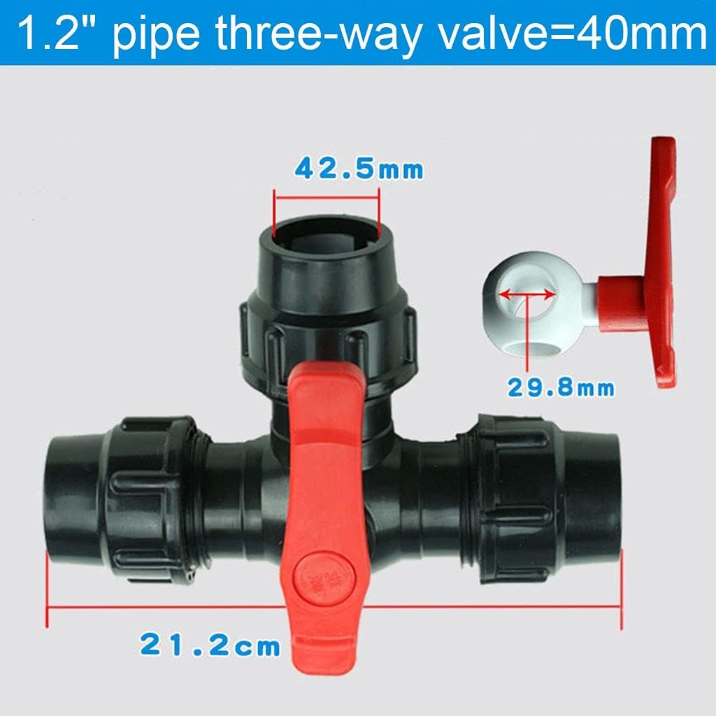 lever ball valves,ball valve,1pcs 3-Way Ball Valve,1/2" 3/4" 1" 1.2" 1.5" Internal Diameter Plastic Quick-Connect T-Type Valve,Farmland Irrigation Accessories (Color:Blue,Size:1") (Color : ( Color : 1